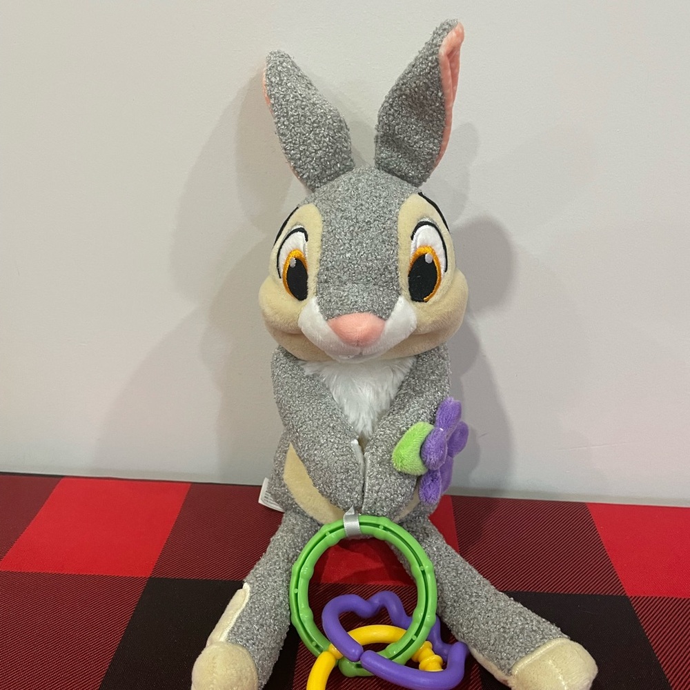 Gray and White Plush Bunny Toy